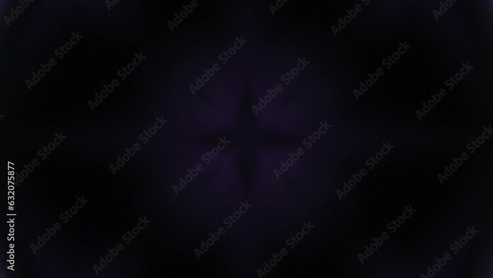 Poster spreading kaleidoscopic fractal shapes - seamless loop