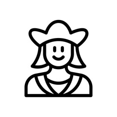 christopher columbus line icon