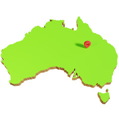 3D Australia map illustration
