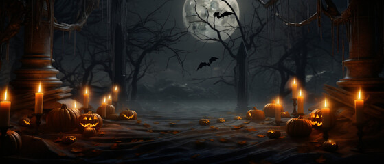 Background with candles for a Halloween