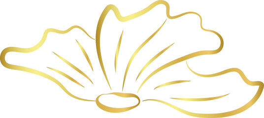 aesthetic gold flower line art element design
