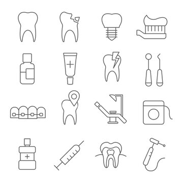 Badges for dental care. Dentistry. Vector image.