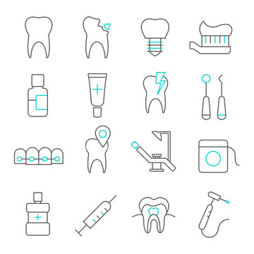 Badges for dental care. Dentistry. Vector image.