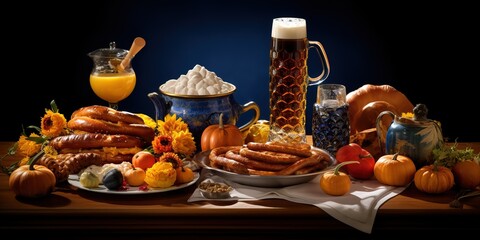 Obraz na płótnie Canvas Oktoberfest table setting