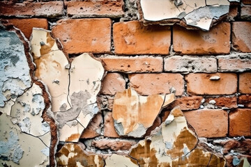 Brick wall digital wallpaper background vector illustration or texture. Ai generated