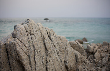 Sardinian sea and rocks at Rena Majore, where Little Mermaid was filmed. Sunset time