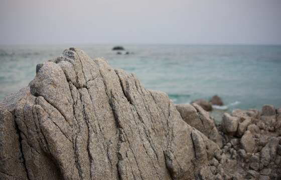 Sardinian sea and rocks at Rena Majore, where Little Mermaid was filmed. Sunset time