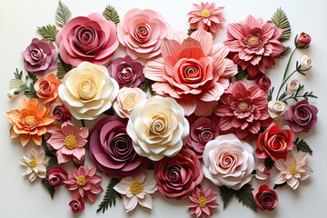 Obraz na płótnie Canvas Roses flowers in a white background 