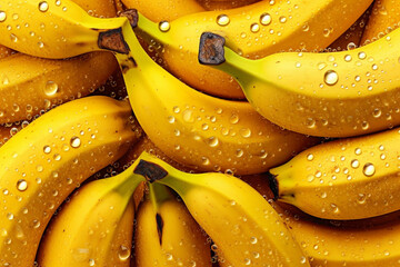 Banana fruit wallpaper background vector illustration or texture. Ai generated.