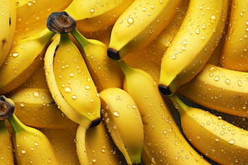 Banana fruit wallpaper background vector illustration or texture. Ai generated.