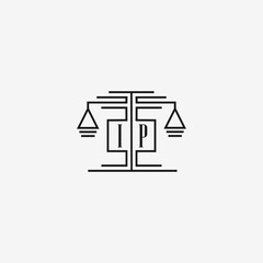 IP Initials Law Firm logo and icon design template vector stock Illustration