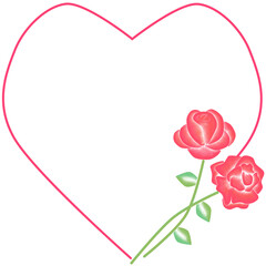 Romantic Red, Pink, and Orange Roses with Heart Shaped Frame, Love and Passion Floral Design