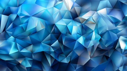 Schöner abstrakter Hintergrund in glänzenden eckigen Fließen Mosaik Muster in blau 3D als Vorlage, ai generativ