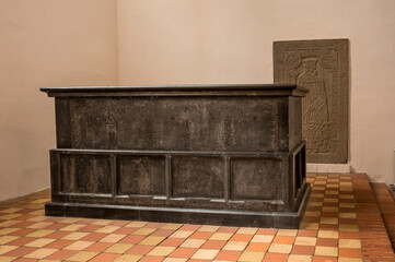 the black marble sarcophagus in the Sorø Abbey church is the final resting place for Valdemar Atterdag