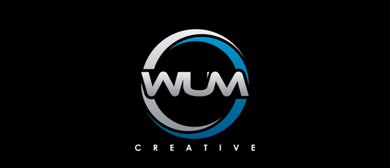 Obraz premium WUM Letter Initial Logo Design Template Vector Illustration
