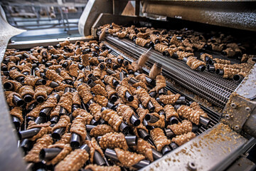 Empty Sicilian cannoli factory, classic sweet from southern Italy usually filled with sweet ricotta.