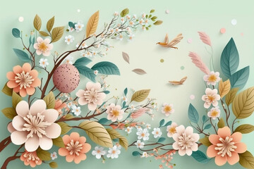 Fototapeta na wymiar Floral flower wallpaper background vector illustration or texture. Ai generated