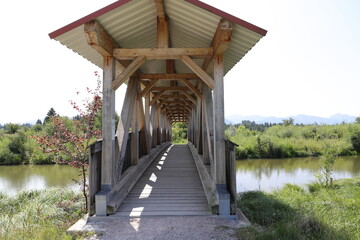 a bridge over a river