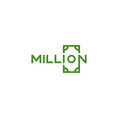 Million dollar money typography logo design.