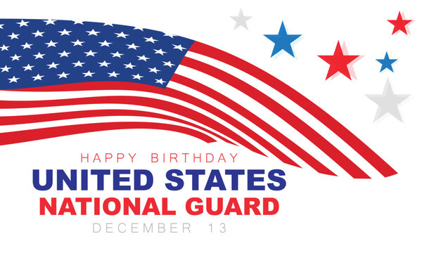 United States National Guard birthday. background, banner, card, poster, template. Vector illustration.