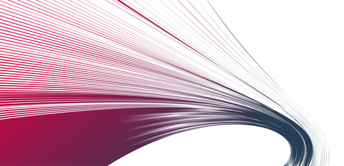 Distorted and deformed lines vector abstract background, curvature of space, 3D linear flow curve shape, science fiction.