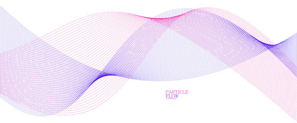 Smooth abstract background with arrays of flowing particles, light and soft vector design, luxury style illustration, motion wind effect.