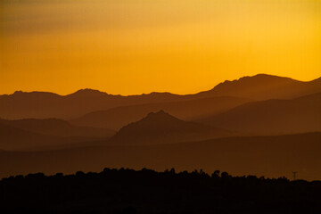 Mountains on the shadows of the twilight