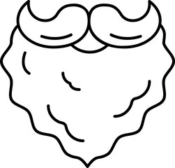 christmas santa claus beard outline icon