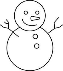 christmas snow man outline icon