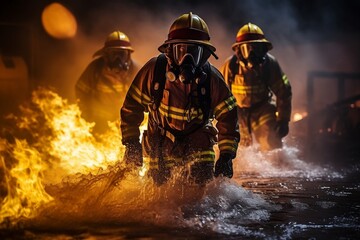 Firefighter's Water-Based Firefighter Training. Generative AI