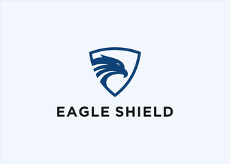 eagle shield logo design vector silhouette illustration