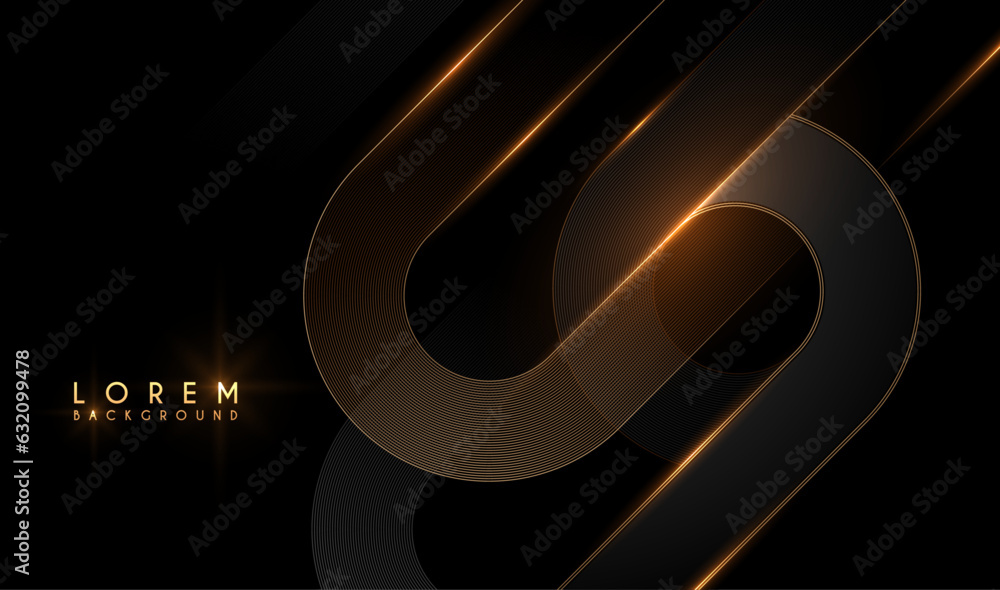 Wall mural abstract black and gold geometric shapes background