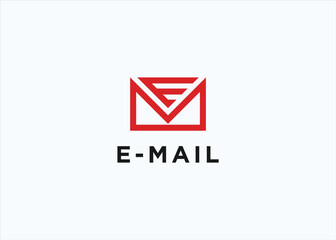 Naklejka premium initial e with email logo design vector silhouette illustration