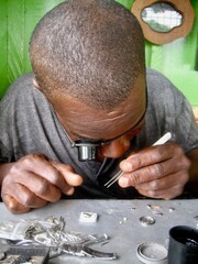 A watchmaker at work