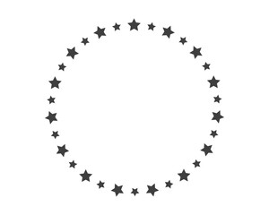 Start decoration frame in vector. Stars abstract round border.