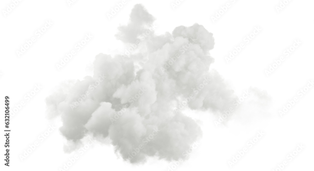 Aufkleber smooth white clouds atmosphere cutout on transparent backgrounds 3d render png