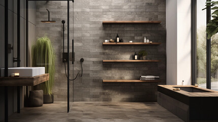 minimalistic design walk shower are simplicity, functionality, and clean lines with a focus on natural materials and subdued colors