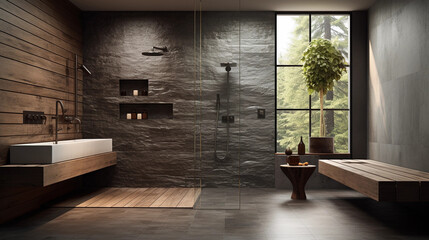 minimalistic design walk shower are simplicity, functionality, and clean lines with a focus on natural materials and subdued colors