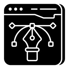        Pen with nodes, bezier tool icon 