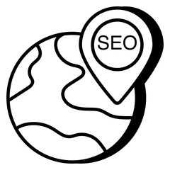 Editable design icon of seo location 