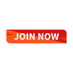 Join Now Banner In Orange Red Rectangle Shape With Line For Advertising
