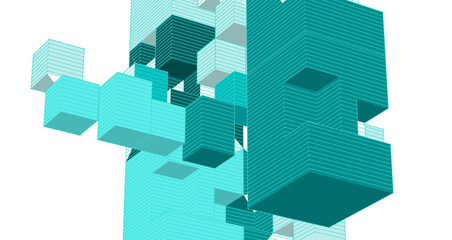 abstract modular architecture 3d illustration