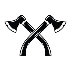 Retro Vintage Ax Axe Cross X Vector Logo Icon Template
