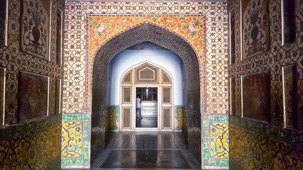Tomb of Jahangir - May, 05, 2018: Lahore, Pakistan. Queen Nur Jahan built the Mausoleum in 1637....