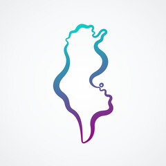 Tunisia - Outline Map