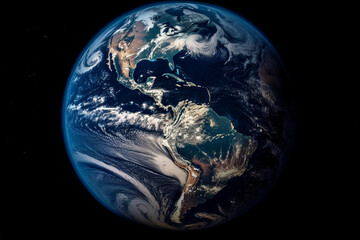 Naklejka na ściany i meble The globe seen from the space. Generative AI.