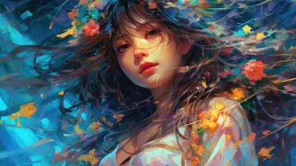 Beautiful Waifu Style Girl #44 with Generative AI technology