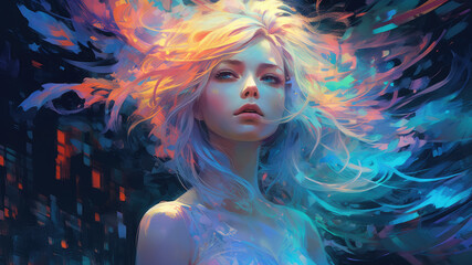 Beautiful Waifu Style Girl #15 with Generative AI technology