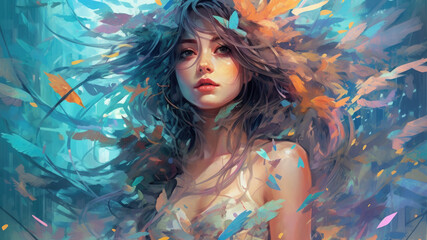 Beautiful Waifu Style Girl #13 with Generative AI technology