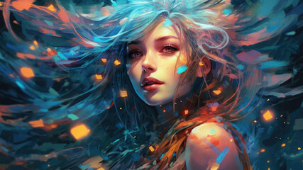 Beautiful Waifu Style Girl #3 with Generative AI technology